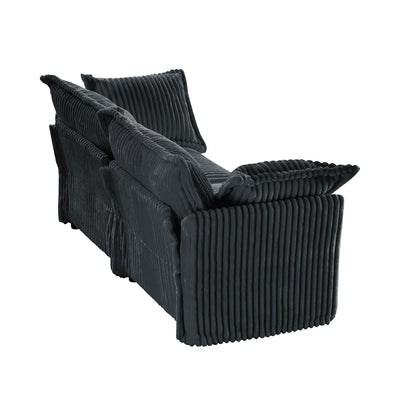 Canapé 3 places en velours côtelé 83,4 avec coussins pour salon et chambre