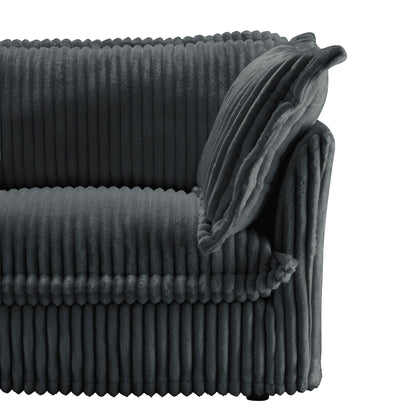 Canapé 3 places en velours côtelé 83,4 avec coussins pour salon et chambre