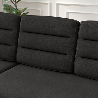 Canapé-lit convertible 3 places en polyester de 83,5 pouces avec lit gigogne, fauteuil inclinable de rangement, porte-gobelet et poches latérales