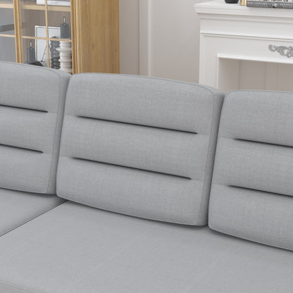 Canapé-lit convertible 3 places en polyester de 83,5 pouces avec lit gigogne, fauteuil inclinable de rangement, porte-gobelet et poches latérales