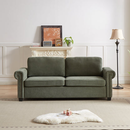 Canapé-lit convertible 2 en 1 en polyester 3 places avec matelas pliable pour salon