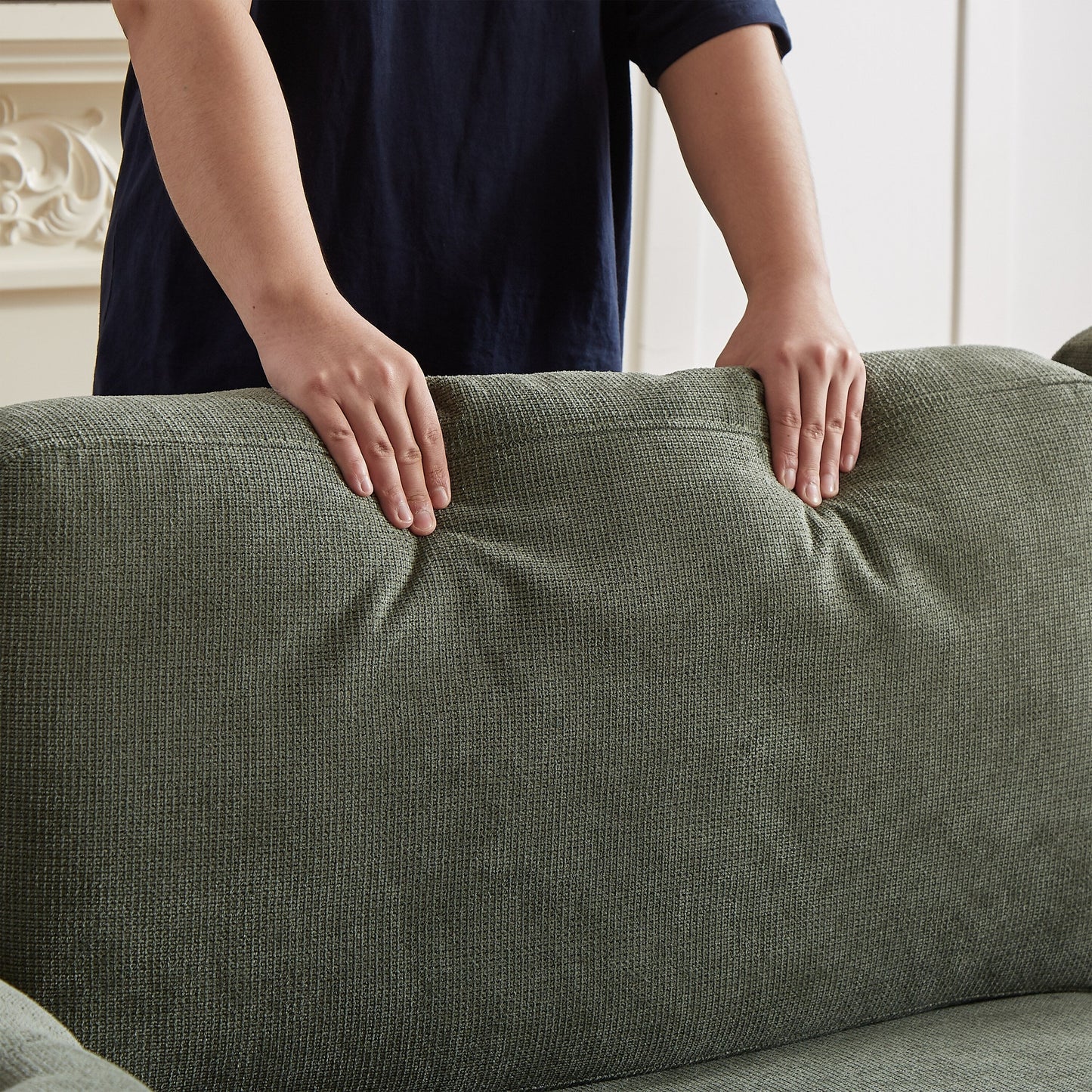 Canapé-lit convertible 2 en 1 en polyester 3 places avec matelas pliable pour salon