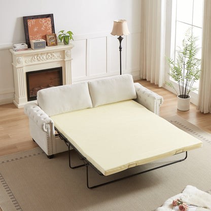 Canapé-lit convertible 2 en 1 en polyester 3 places avec matelas pliable pour salon