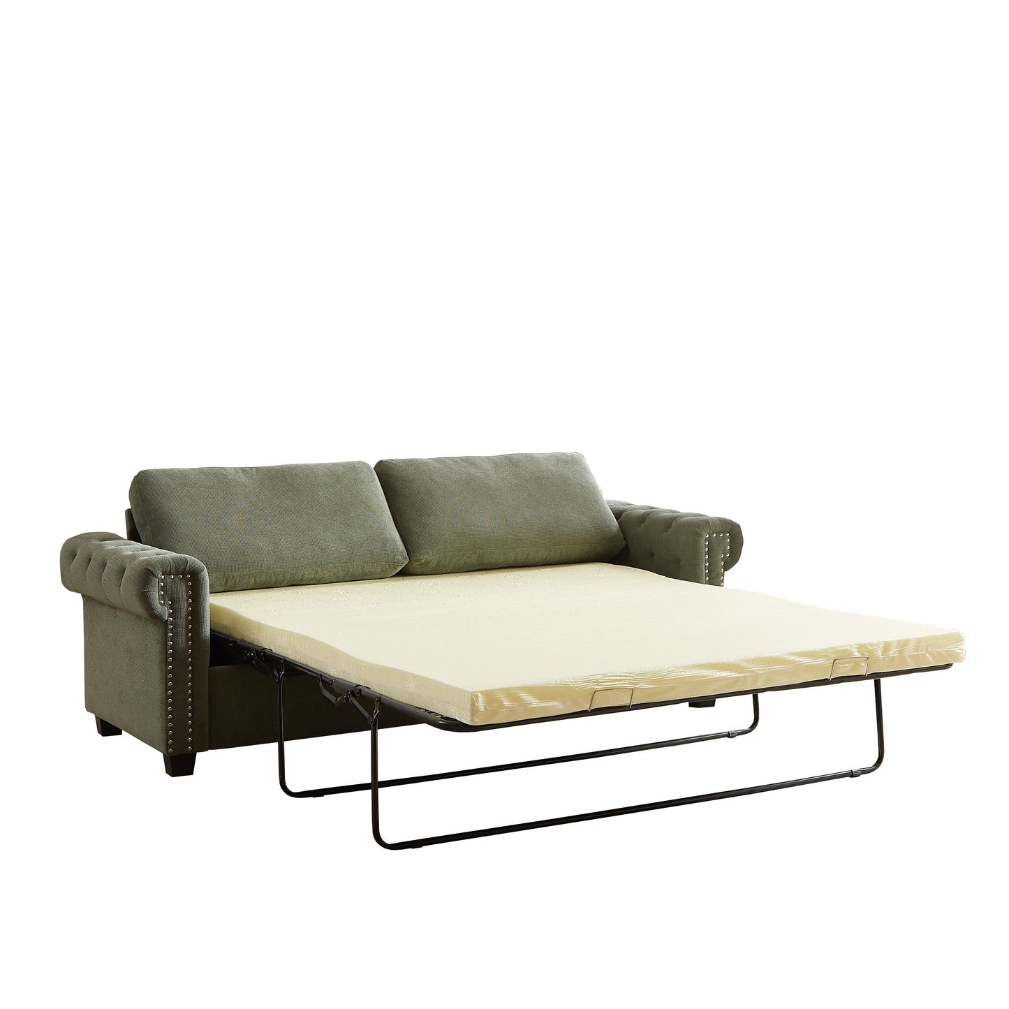 Canapé-lit convertible 2 en 1 en polyester 3 places avec matelas pliable pour salon