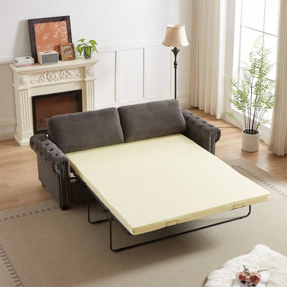 Canapé-lit convertible 2 en 1 en polyester 3 places avec matelas pliable pour salon