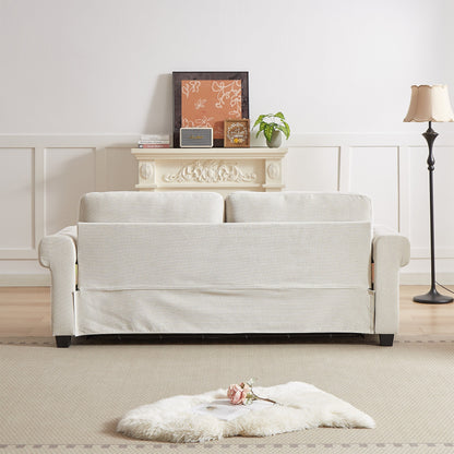 Canapé-lit convertible 2 en 1 en polyester 3 places avec matelas pliable pour salon