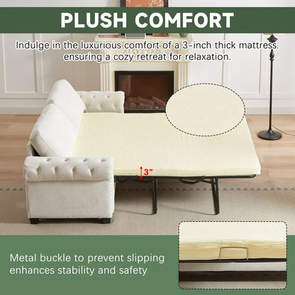 Canapé-lit convertible 2 en 1 en polyester de 83,8 po