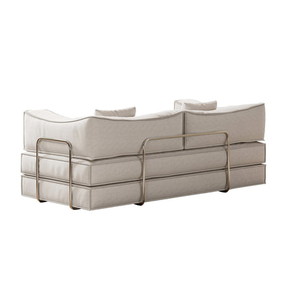 Canapé-lit convertible rembourré 83 en velours côtelé, futon pliable avec 2 oreillers