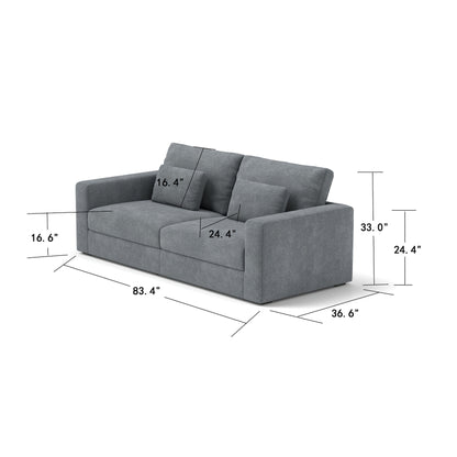 Canapé 3 places en tissu 83Fabric - Confort moelleux à double rembourrage pour salons modernes