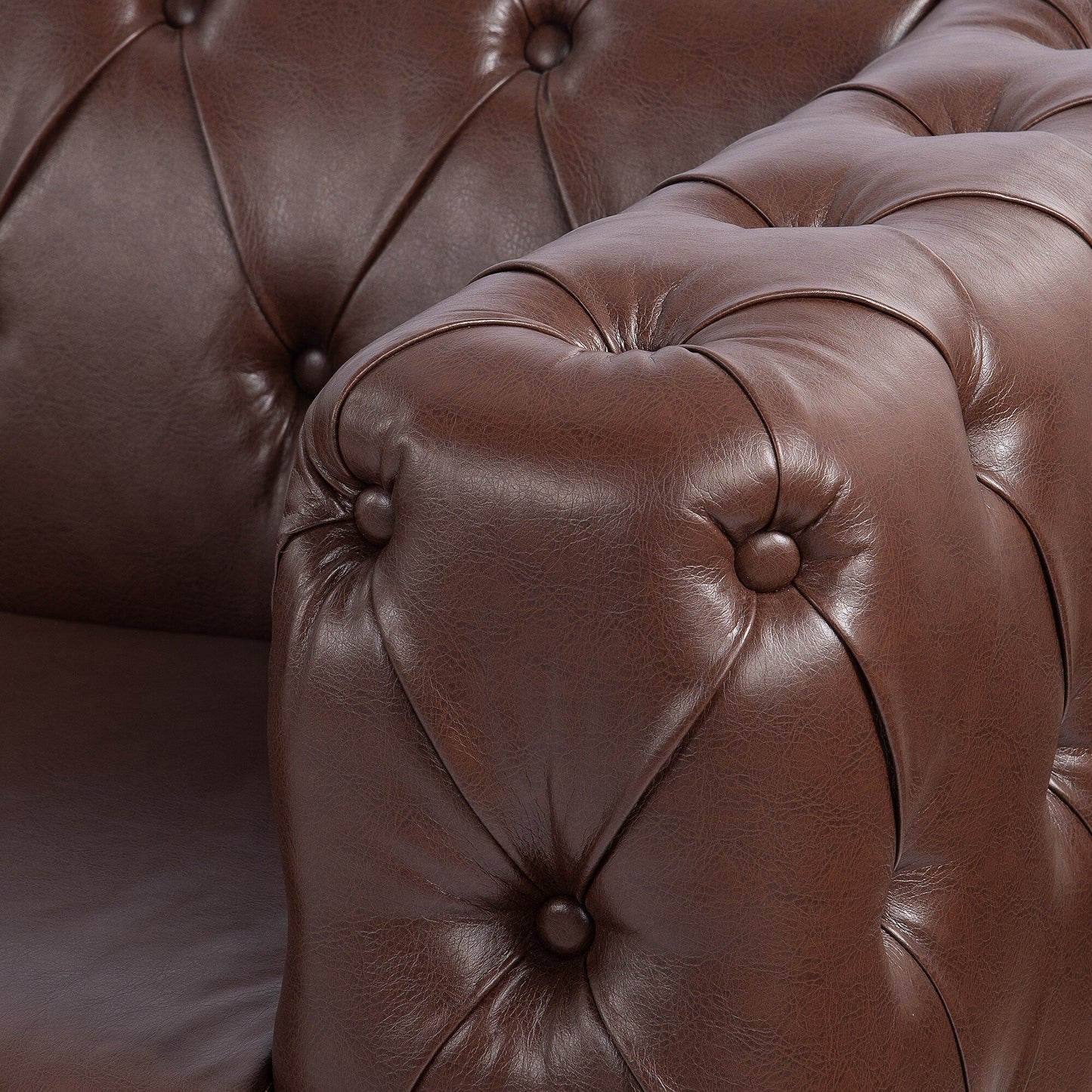 Canapé 3 places traditionnel en polyuréthane 84.06 avec accoudoirs carrés et coussins amovibles, assise à ressorts ensachés et base en fer