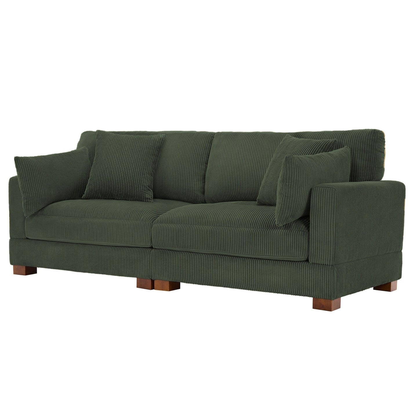 Canapé modulaire moderne en velours côtelé de 84,5 po de largeur