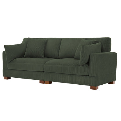 Canapé modulaire moderne en velours côtelé de 84,5 po de largeur