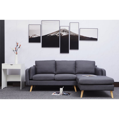 Canapé en L de 84,6 pouces avec repose-pieds interchangeables - Idéal pour le salon et l'appartement