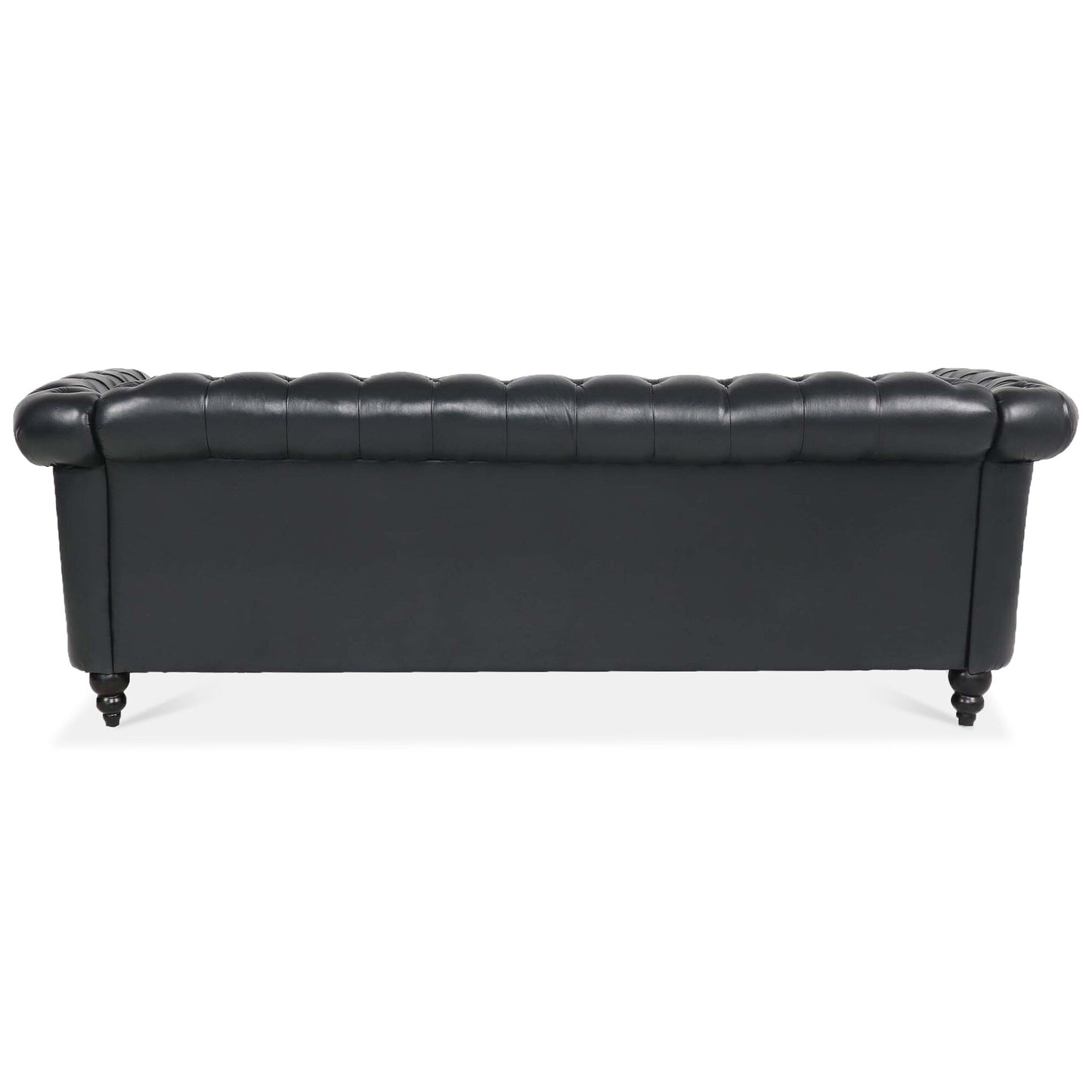 Canapé Chesterfield en similicuir avec accoudoirs roulés (3 places)