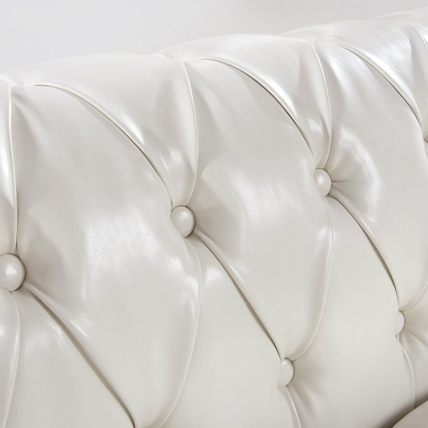 Canapé Chesterfield en similicuir avec accoudoirs roulés (3 places)