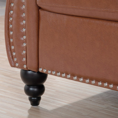 Canapé Chesterfield en similicuir avec accoudoirs roulés (3 places)