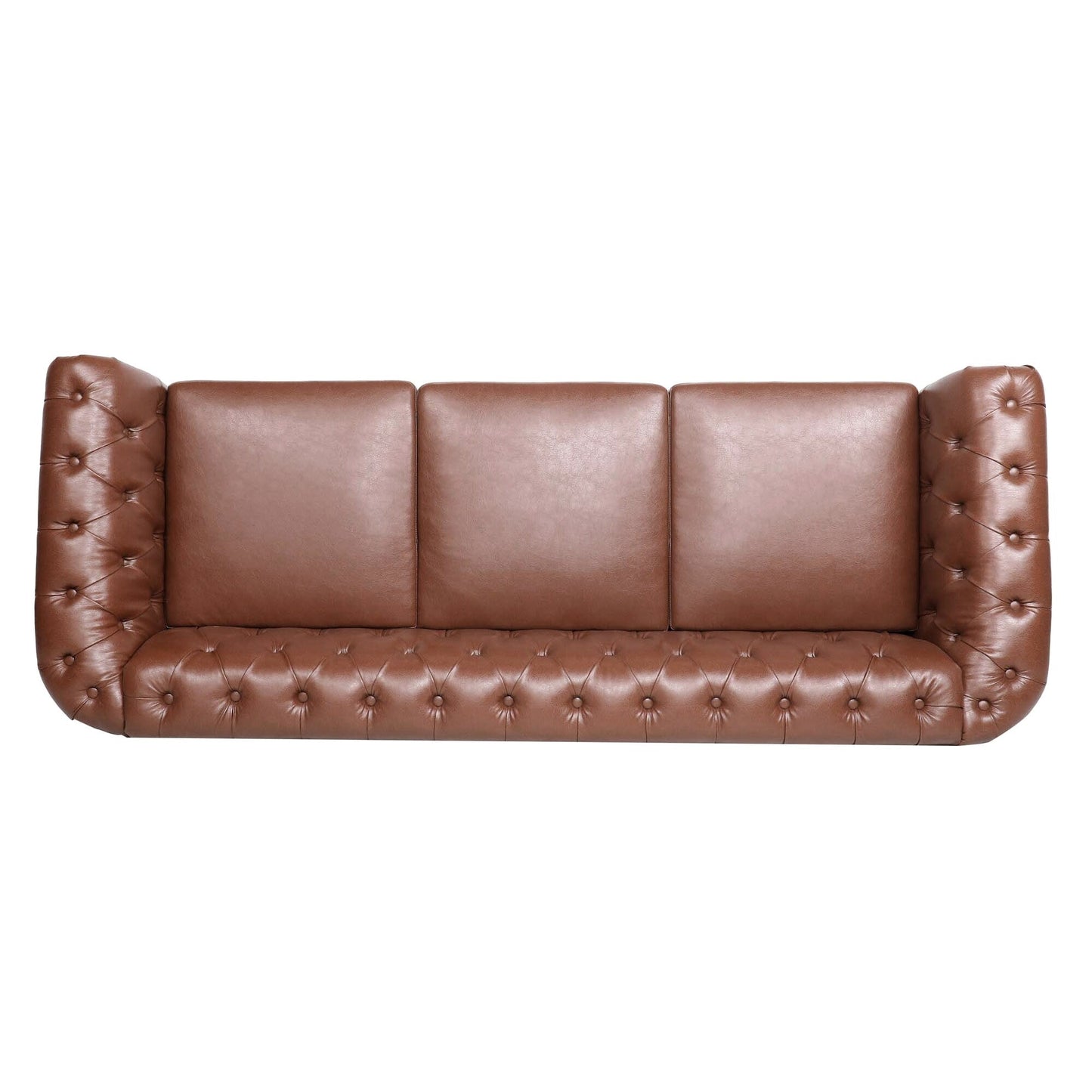 Canapé Chesterfield en similicuir avec accoudoirs roulés (3 places)