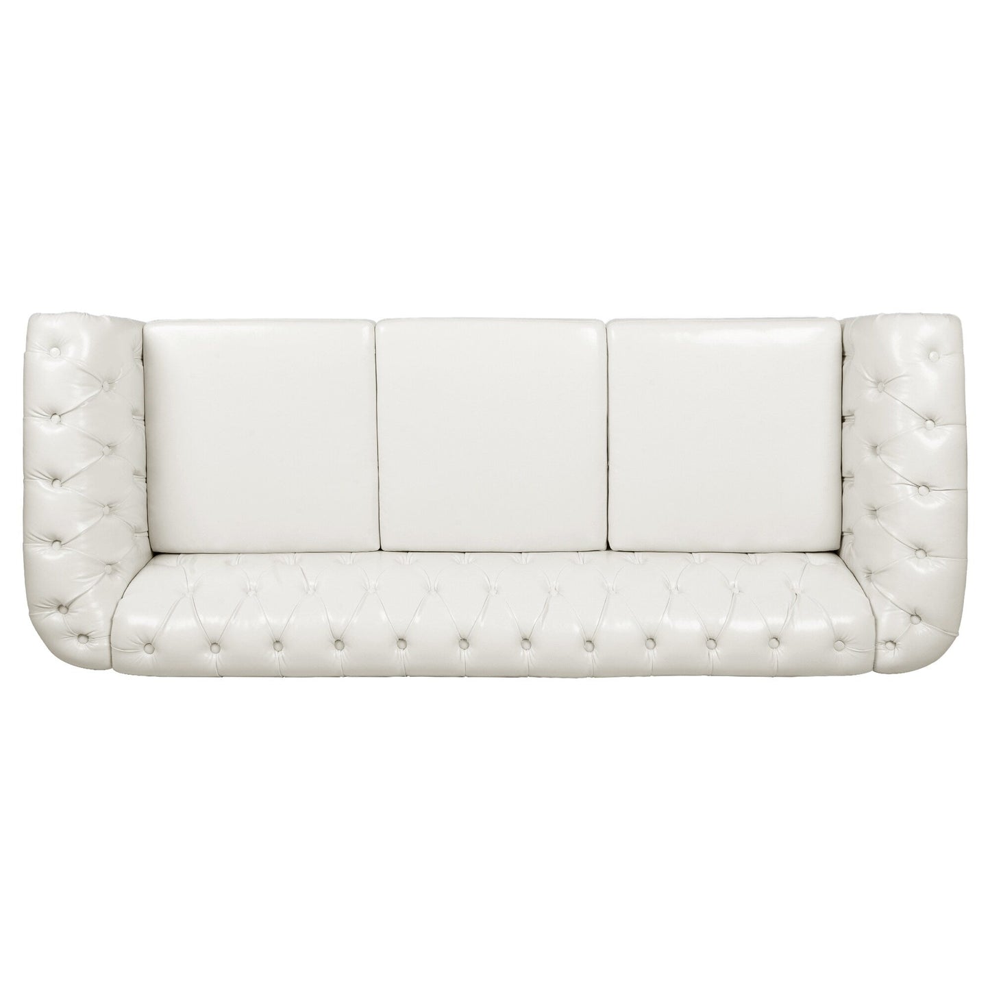 Canapé Chesterfield en similicuir avec accoudoirs roulés (3 places)