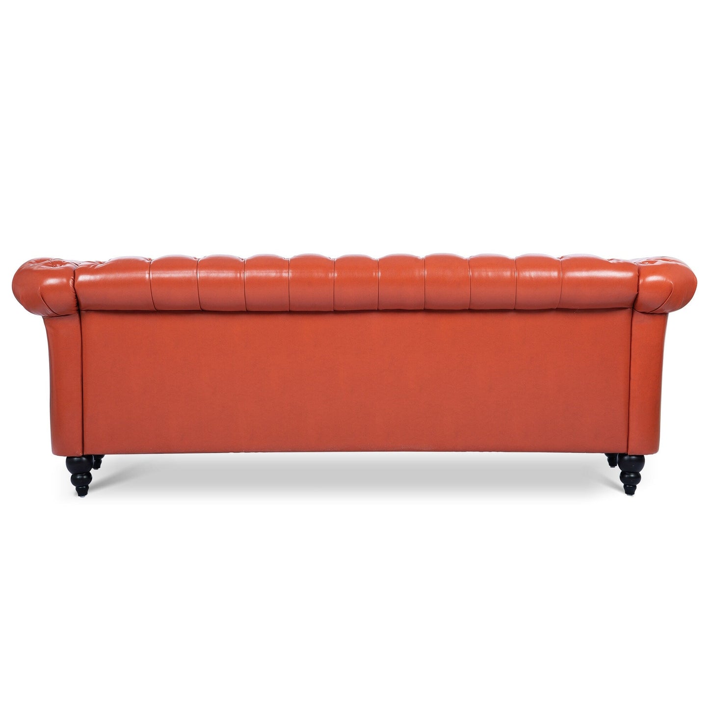 Canapé Chesterfield en similicuir avec accoudoirs roulés (3 places)