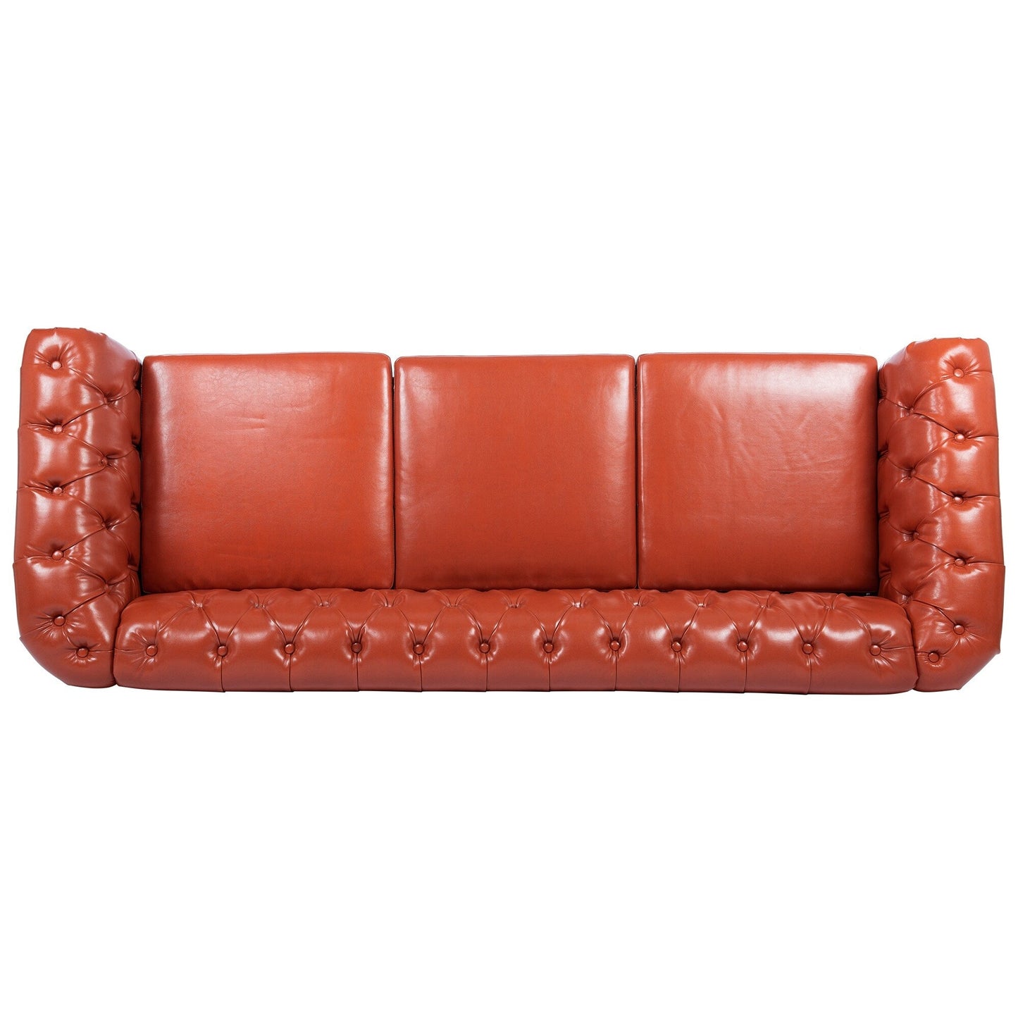 Canapé Chesterfield en similicuir avec accoudoirs roulés (3 places)