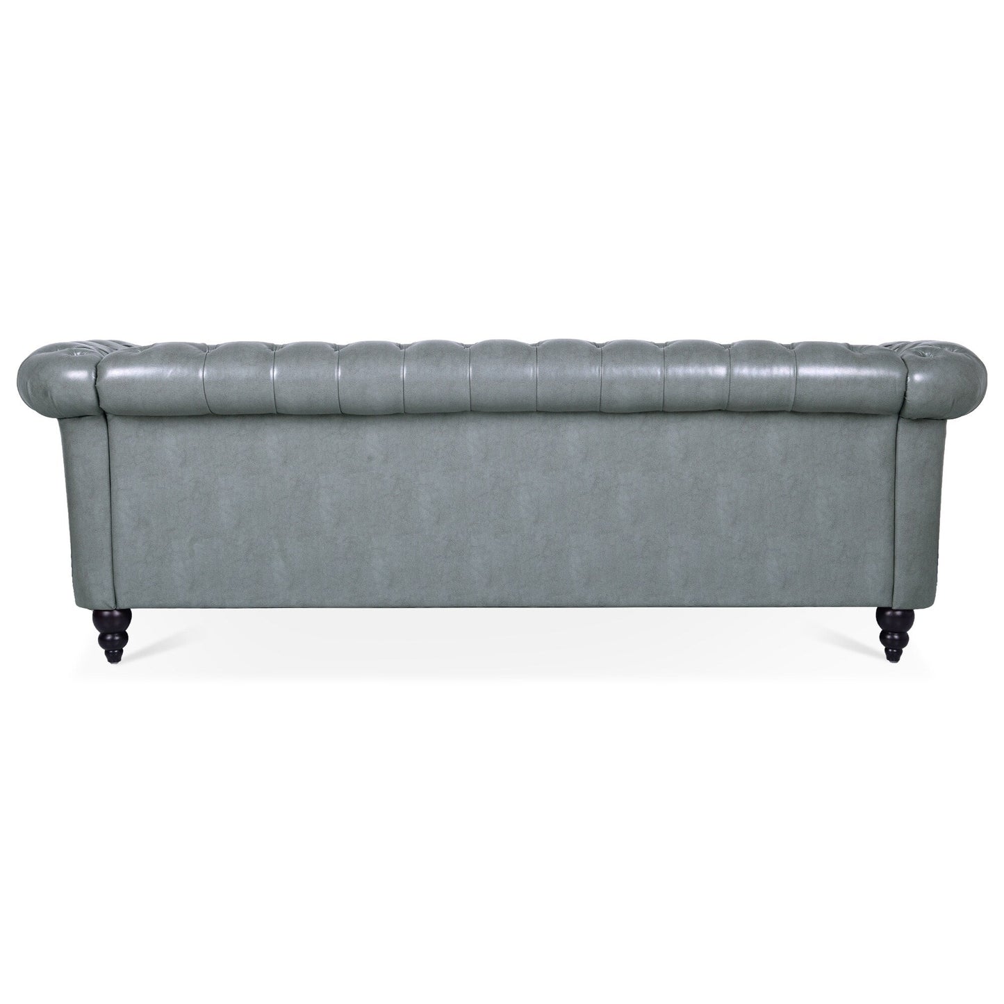 Canapé Chesterfield en similicuir avec accoudoirs roulés (3 places)