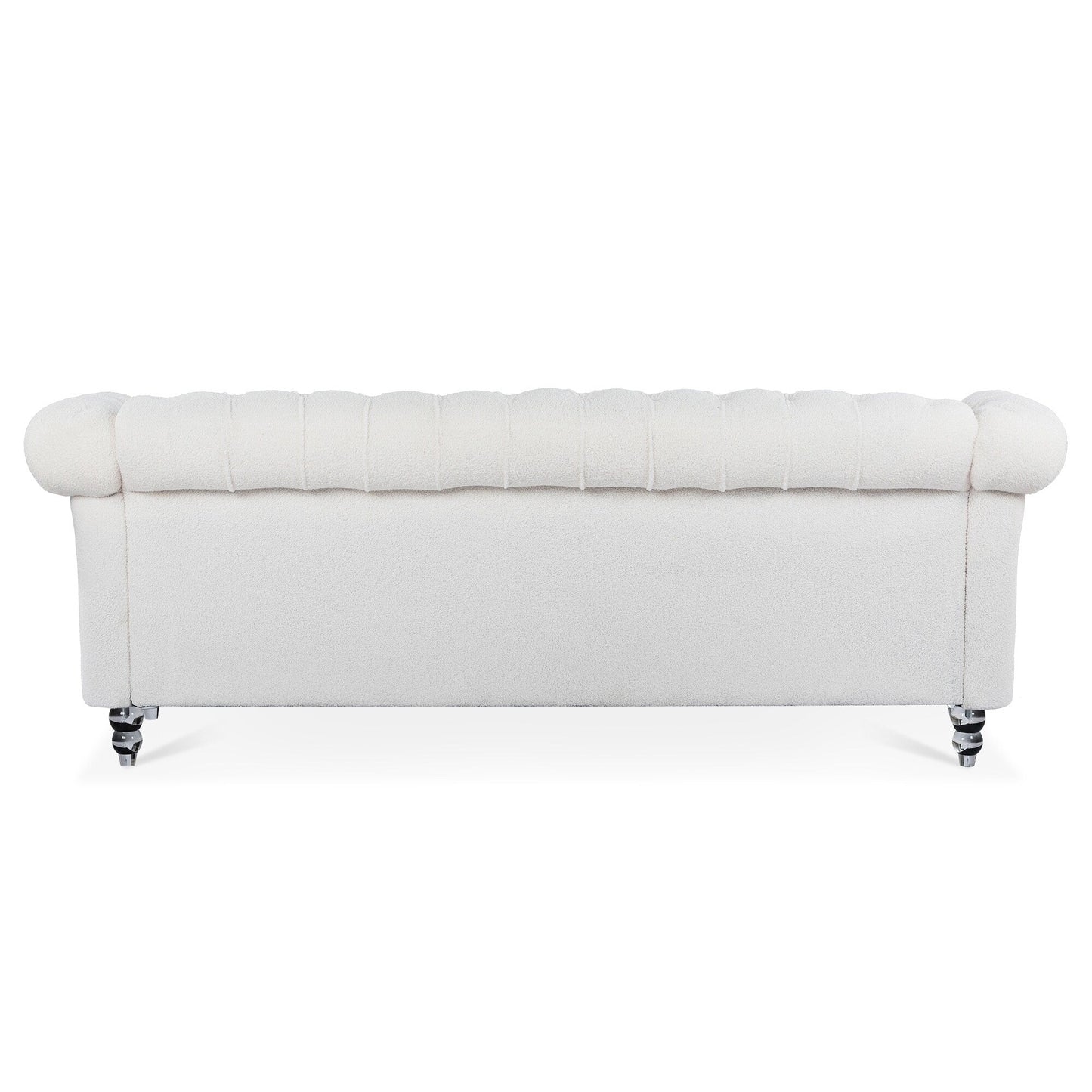 Canapé Chesterfield en polyester 84,65 avec accoudoirs roulés (3 places)