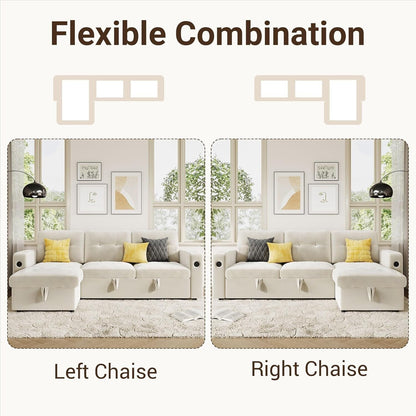 Canapé-lit 84 places, canapé-lit modulaire sectionnel Cloud avec rangement réversible