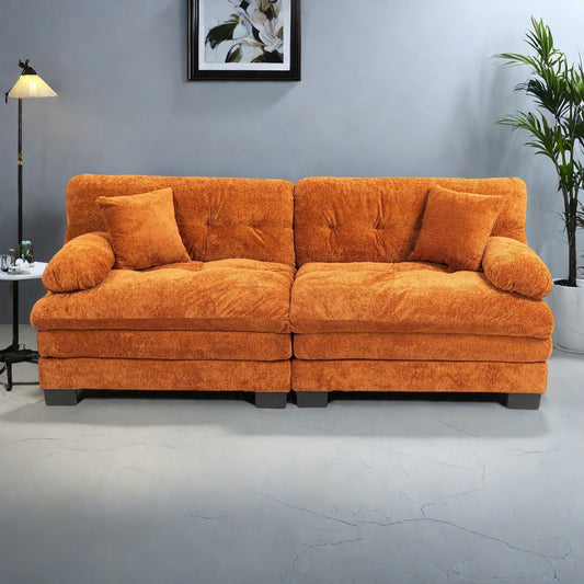 Canapé 3 places rembourré avec rembourrage en mousse à mémoire de forme double couche et oreillers confort gratuits