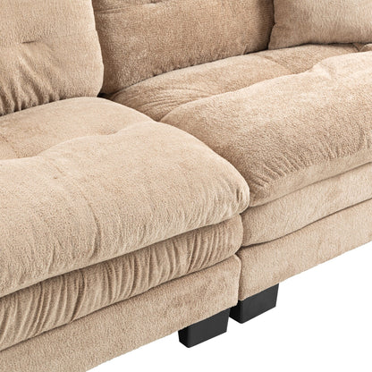 Canapé 3 places rembourré avec rembourrage en mousse à mémoire de forme double couche et oreillers confort gratuits