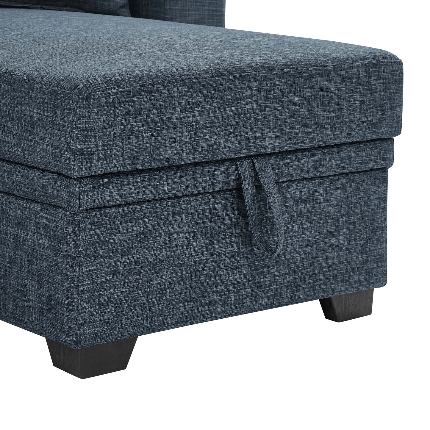 Canapé-lit rembourré de 85,5 pouces, le rangement est disponible sous le siège de la chaise longue, allie attrait contemporain et sophistication simple