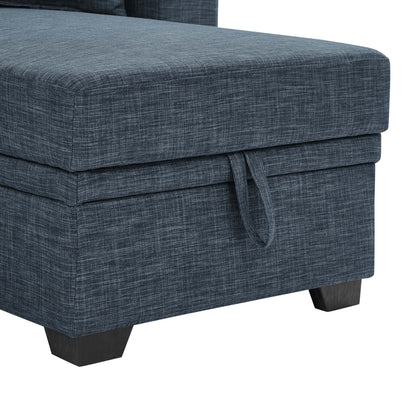 Canapé-lit rembourré de 85,5 pouces, le rangement est disponible sous le siège de la chaise longue, allie attrait contemporain et sophistication simple