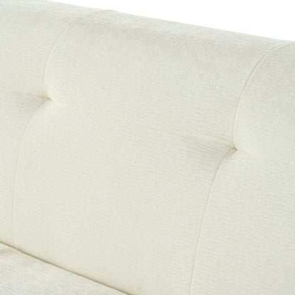 Canapé 3 places en tissu chenille de 85,8 pouces de large, capitonné, entièrement en mousse à compression éponge, avec mousse sans poudre