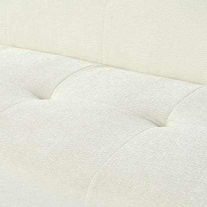 Canapé 3 places en tissu chenille de 85,8 pouces de large, capitonné, entièrement en mousse à compression éponge, avec mousse sans poudre