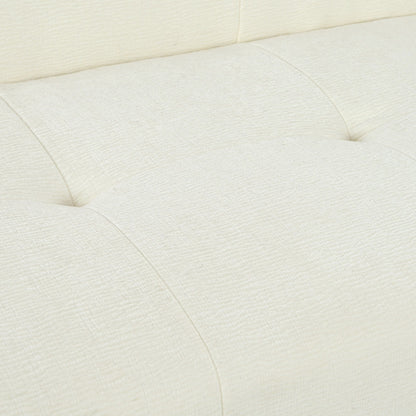 Canapé 3 places en tissu chenille de 85,8 cm de large, avec mousse sans poudre et ressorts ensachés pour un confort optimal.