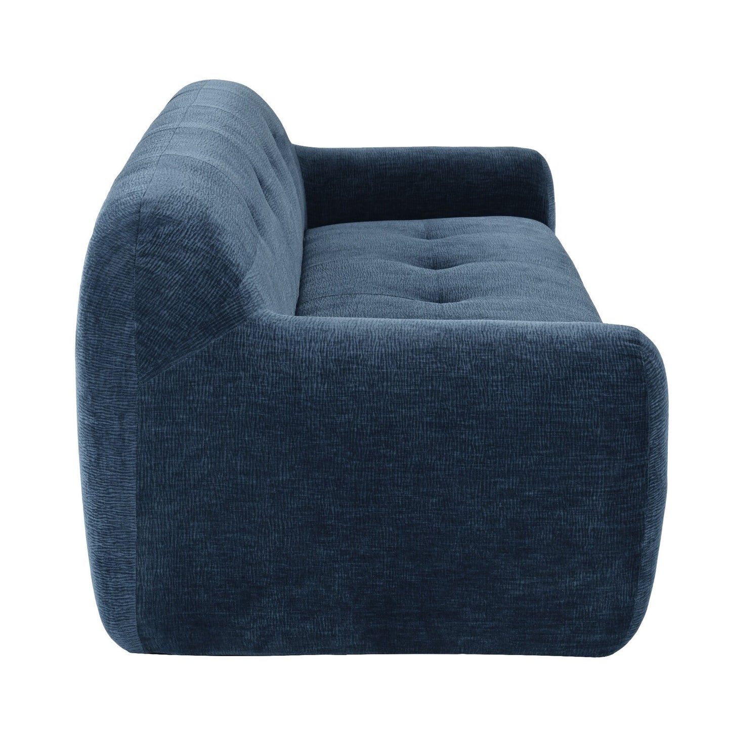 Canapé 3 places en tissu chenille de 85,8 cm de large, avec mousse sans poudre et ressorts ensachés pour un confort optimal.