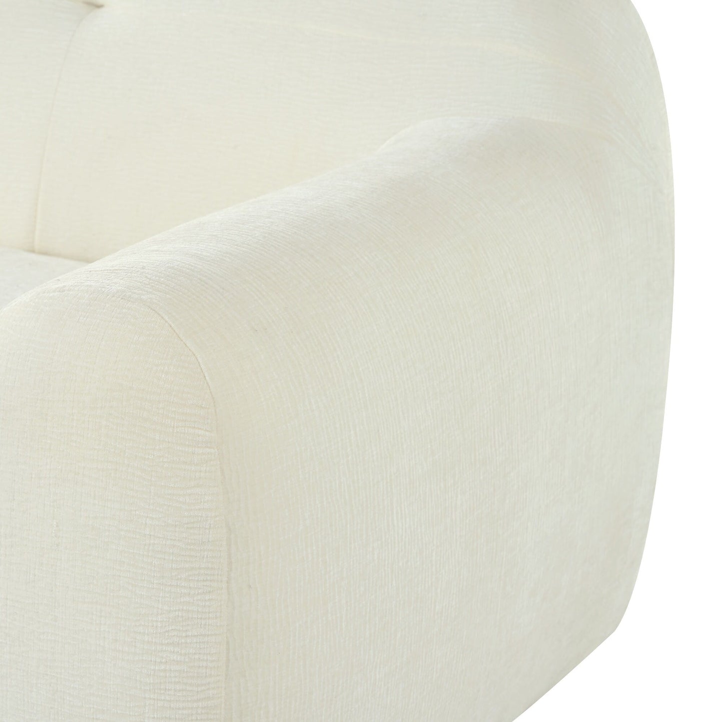 Canapé 3 places en tissu chenille de 85,8 cm de large, avec mousse sans poudre et ressorts ensachés pour un confort optimal.