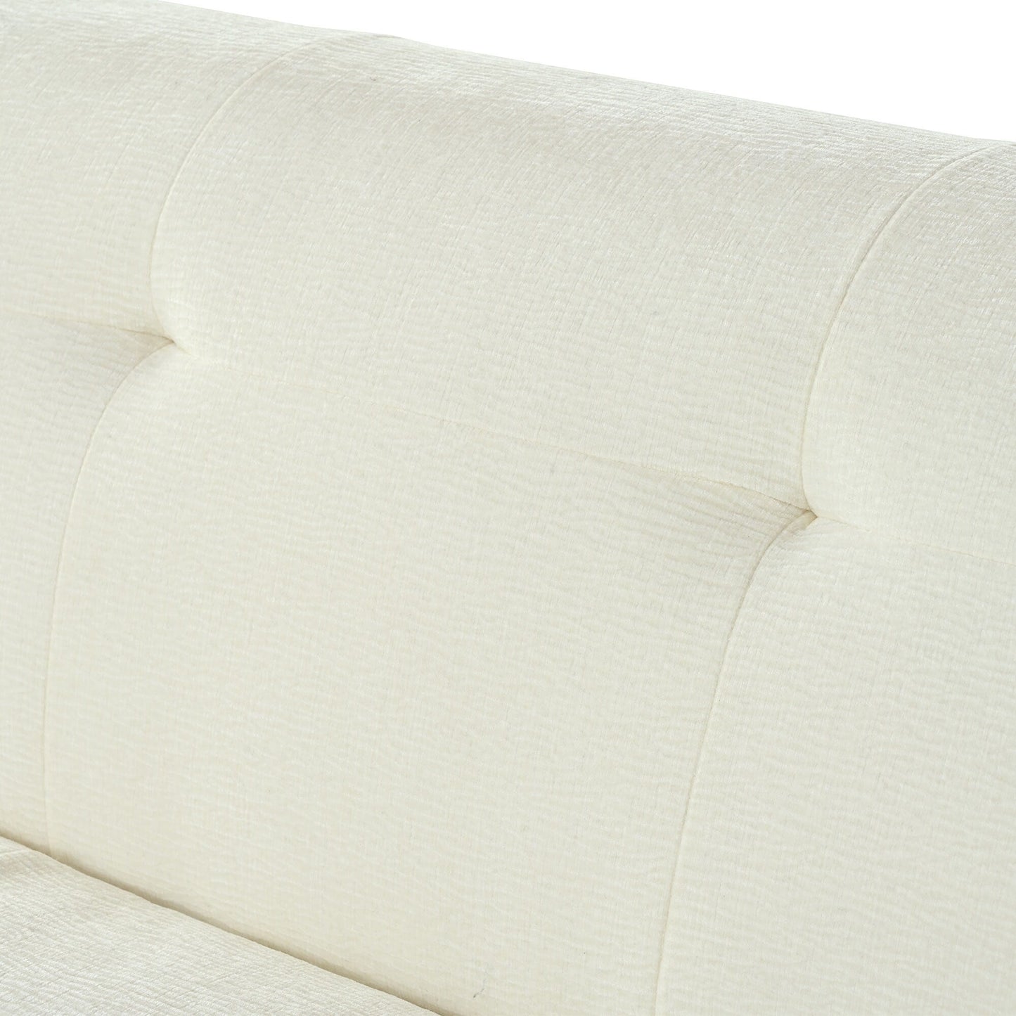 Canapé 3 places en tissu chenille de 85,8 cm de large, avec mousse sans poudre et ressorts ensachés pour un confort optimal.