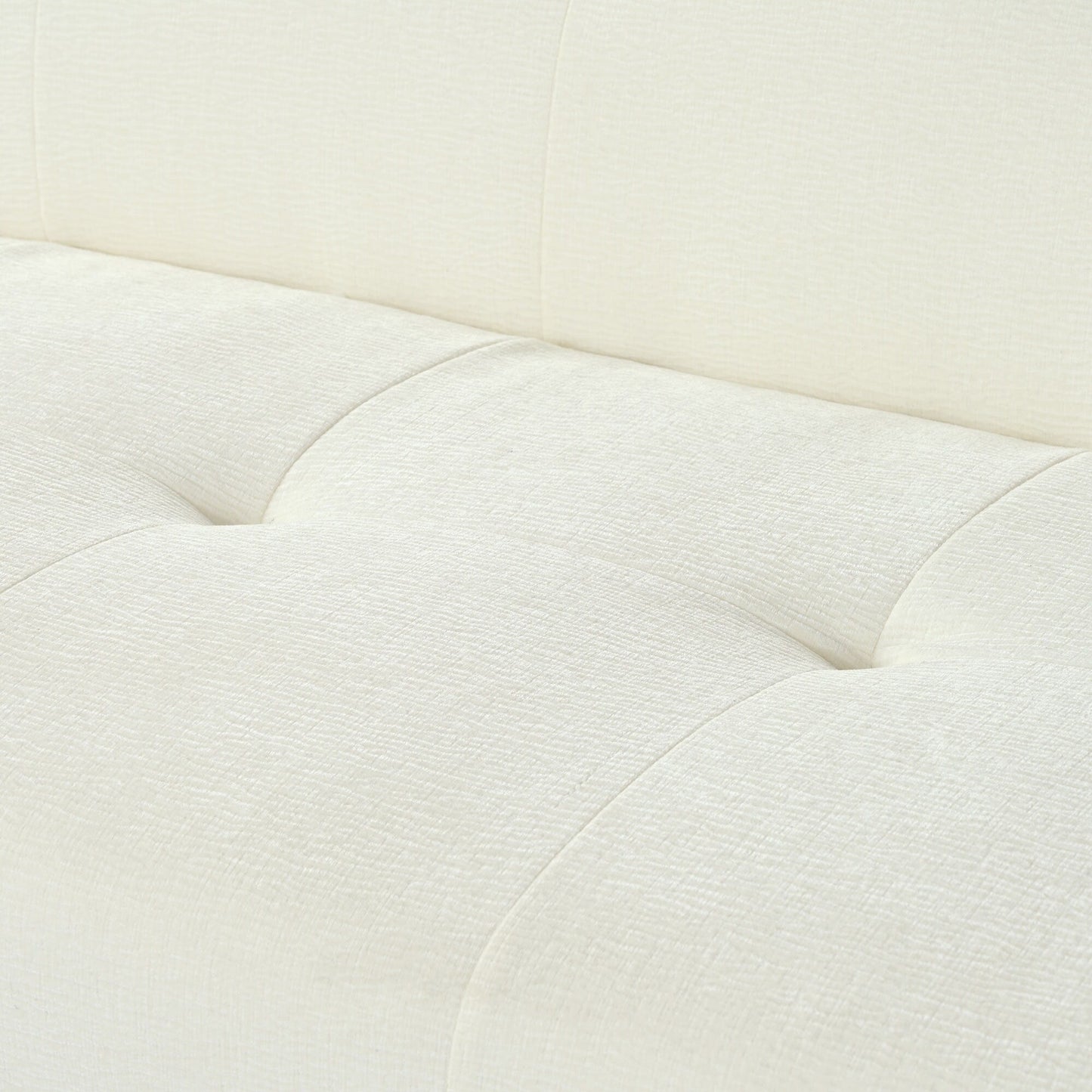 Canapé 3 places en tissu chenille de 85,8 cm de large, avec mousse sans poudre et ressorts ensachés pour un confort optimal.