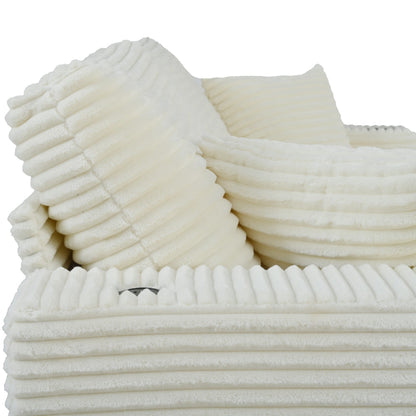 Canapé-lit en velours côtelé de 86,5 po avec 2 ports USB, porte-gobelets et capacité de charge de 250 kg