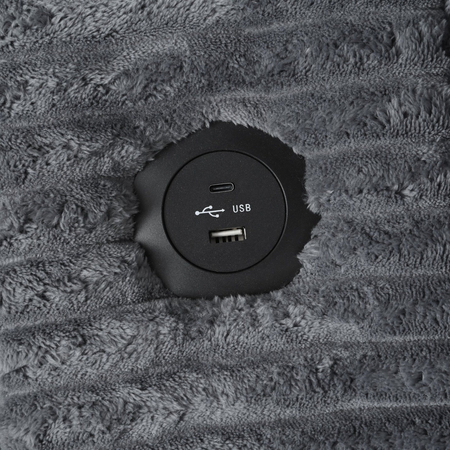 Canapé-lit en velours côtelé de 86,5 po avec 2 ports USB, porte-gobelets et capacité de charge de 250 kg