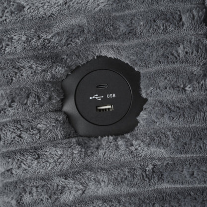 Canapé-lit en velours côtelé de 86,5 po avec 2 ports USB, porte-gobelets et capacité de charge de 250 kg