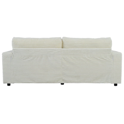 Canapé-lit en velours côtelé de 86,5 po avec 2 ports USB, porte-gobelets et capacité de charge de 250 kg