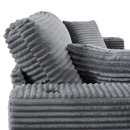 Canapé-lit en velours côtelé de 86,5 po avec 2 ports USB, porte-gobelets et capacité de charge de 250 kg