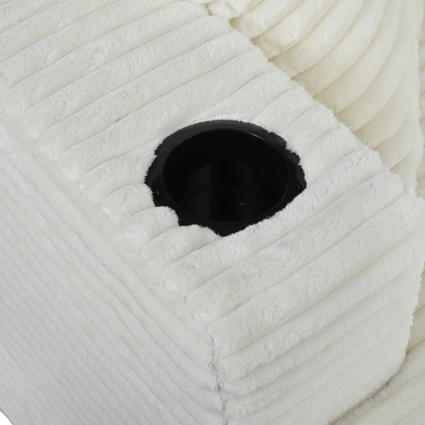 Canapé-lit en velours côtelé de 86,5 po avec 2 ports USB, porte-gobelets et capacité de charge de 250 kg