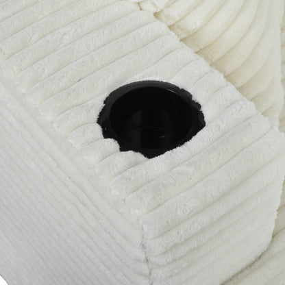 Canapé-lit en velours côtelé de 86,5 po avec 2 ports USB, porte-gobelets et capacité de charge de 250 kg