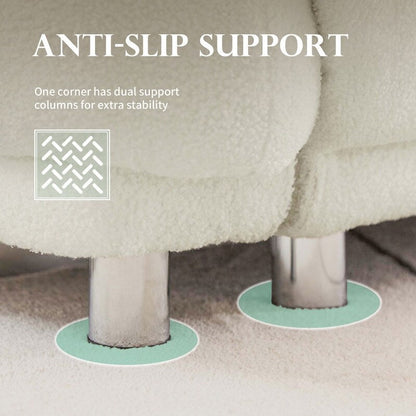 Canapé grand pain en velours Teddy 86,5 avec oreillers blanc