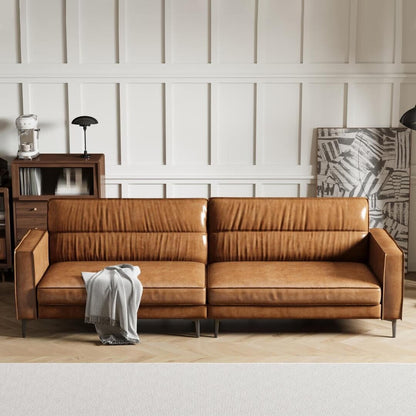 Canapé sectionnel en cuir huilé 86,61 po, canapé 2 places au design moderne, mobilier de salon confortable et élégant