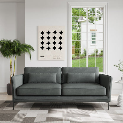 Canapé minimaliste moderne anti-rayures et imperméable 86,61 po, gris foncé