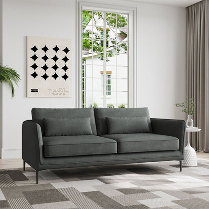 Canapé minimaliste moderne anti-rayures et imperméable 86,61 po, gris foncé