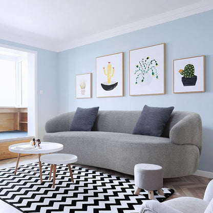 Canapé 3 places moderne incurvé en tissu rembourré de 86,61 pouces